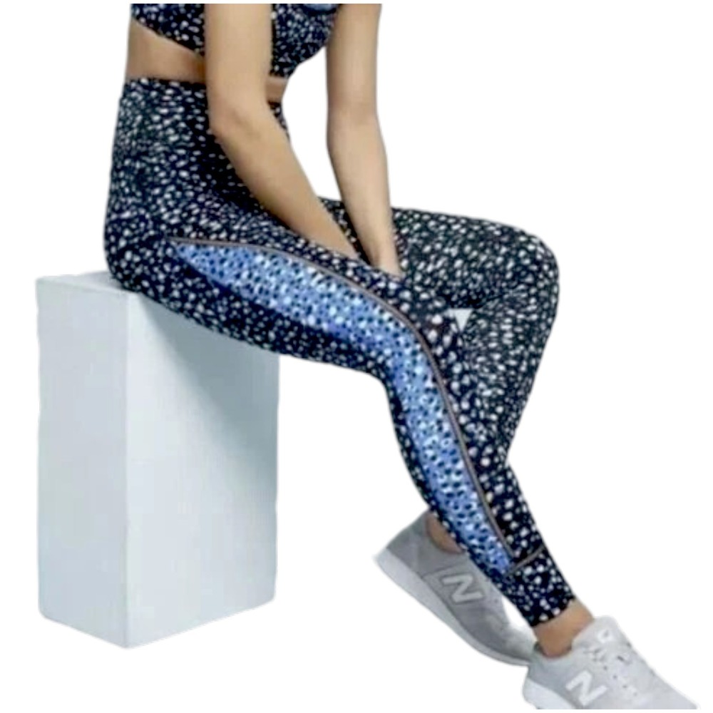 Beyond Yoga Lux Droplets Leggings Blue Black Abstract High Waisted Athleisure M